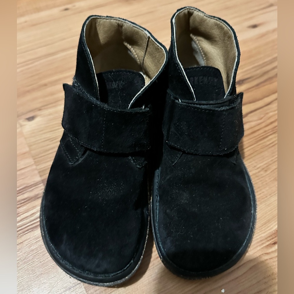 Suede Birkenstock booties size UK 30 with Velcro strap like new